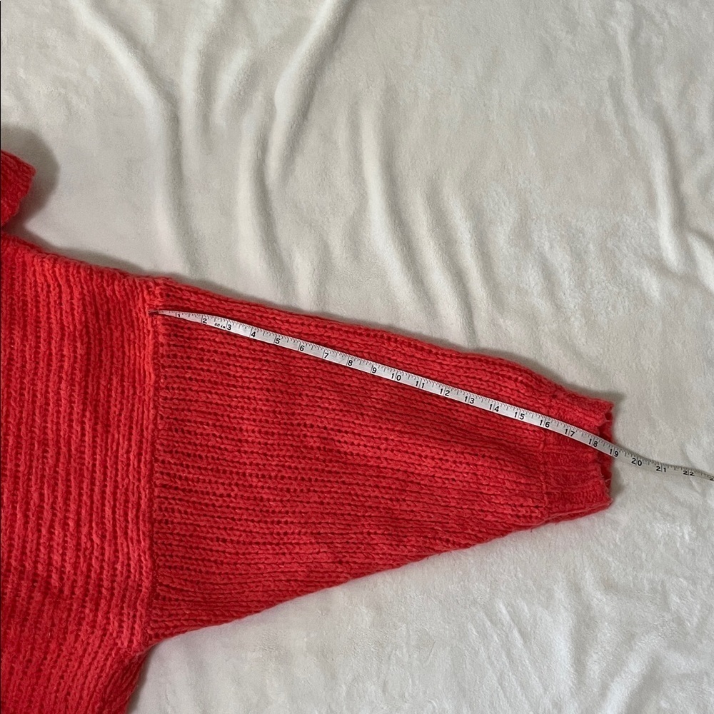 Anthropology Pilcro Vibrant Coral Cowl Neck Sweater - Picture 9 of 11